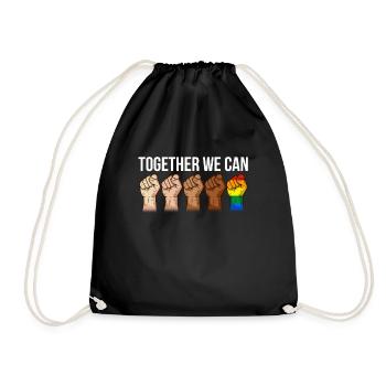 Anti racisme noir lgbtq droits de l'homme - Sac de sport léger - noir - Devant