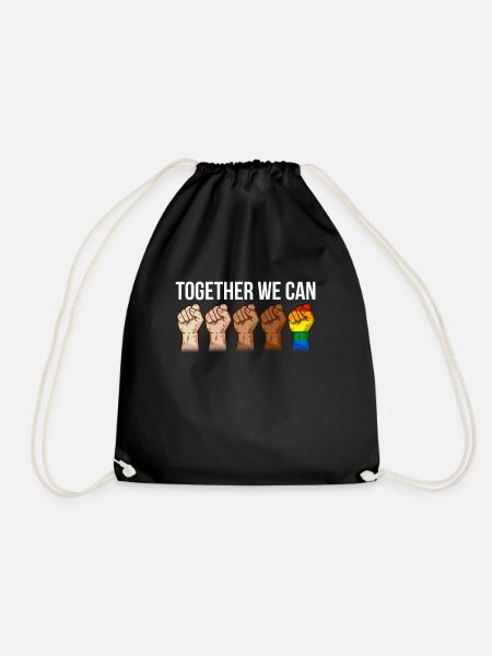 Anti racisme noir lgbtq droits de l'homme - Sac de sport léger - noir