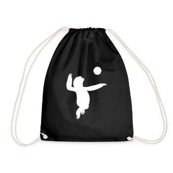 Volleyball Faultier - Turnbeutel - Schwarz - Vorne