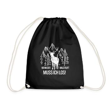 Quand la forêt m'appelle, je dois y aller | La forêt appelle - Sac de sport léger - noir - Devant