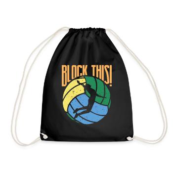 Équipe de volleyball de volleyball de plage - Sac de sport léger - noir - Devant