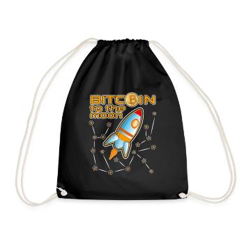 Bitcoin to the moon N black - Drawstring Bag - black - Front