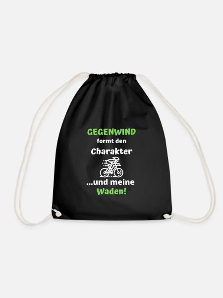 Fahrrad Fahrradfahren Charakter - Turnbeutel - Schwarz