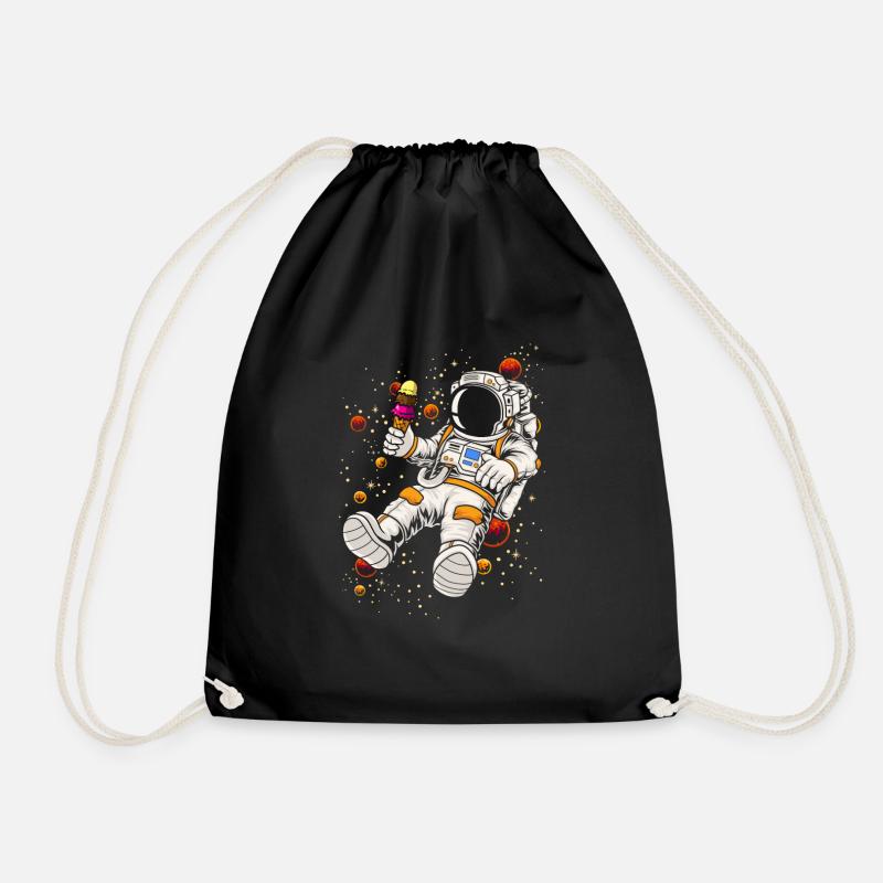 Cooler Astronaut Galaxie Eiscreme Dessert Weltall - Turnbeutel - Schwarz
