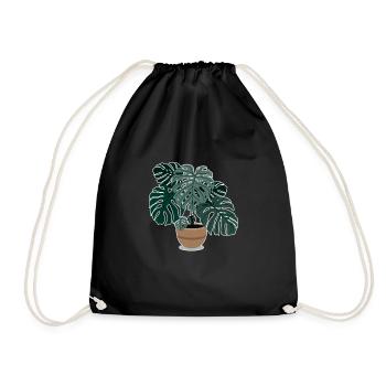 Monstera plant Beautiful houseplant - Drawstring Bag - black - Front