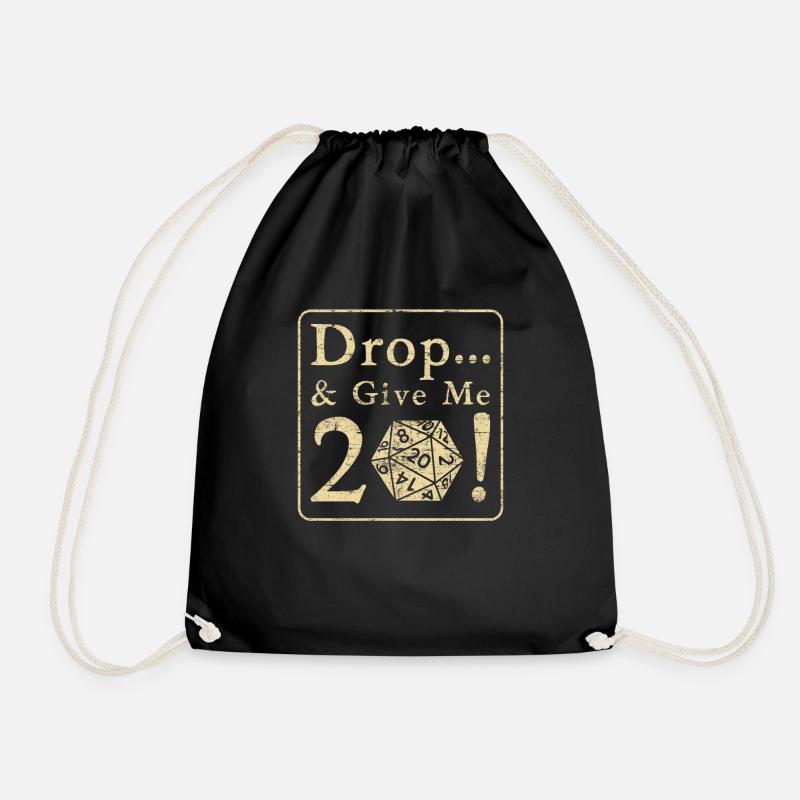 RPG Drop And Give Me 20 - Turnbeutel - Schwarz