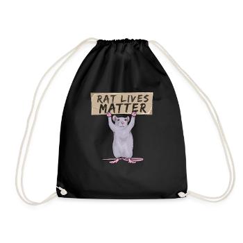 Rat Rats Mouse Owner Pet Rodent - Drawstring Bag - black - Front