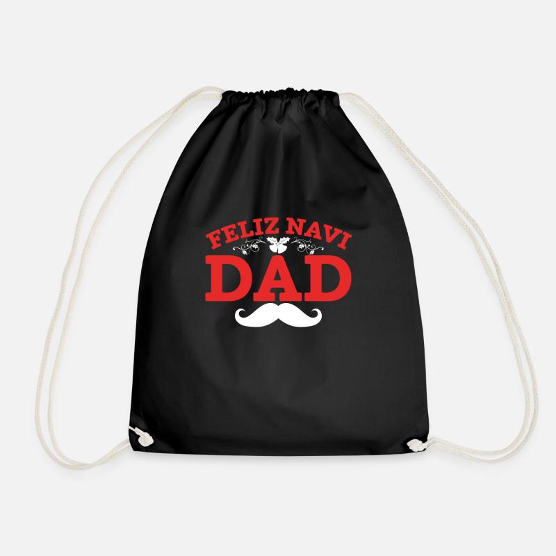 Feliz Navi DAD by The Manzanita's - Drawstring Bag - black