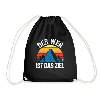 Der Weg ist das Ziel - Design für Wanderer - Turnbeutel - Schwarz - Vorne