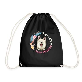 Idée cadeau Berger Blanc Suisse - Sac de sport léger - noir - Devant
