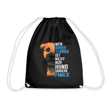 Border Terrier Hund Schönes Geschenk - Turnbeutel - Schwarz - Vorne