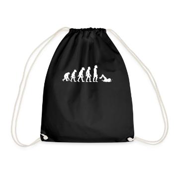 Funny Human Swimming Evolution Swimmer Swim Rescue - Drawstring Bag - black - Front