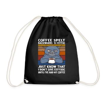 Coffee spelt backwards is eeffoc Design - Drawstring Bag - black - Front