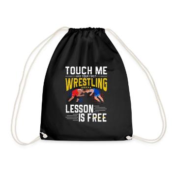 Wrestling wrestlers wrestling wrestler martial arts - Drawstring Bag - black - Front