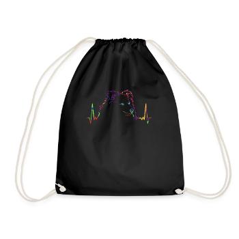 EKG Sheltie Shetland Sheepdog coloré - Sac de sport léger - noir - Devant