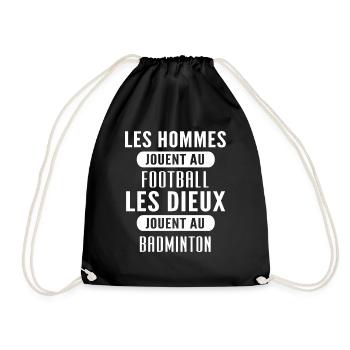 hommes jouent au football les dieux au badminton - Sac de sport léger - noir - Devant