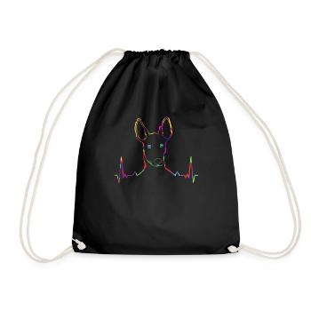 EKG pour chien Podenco coloré - Sac de sport léger - noir - Devant