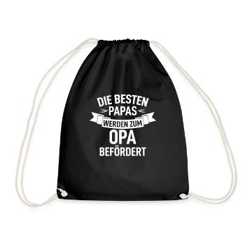 Opa Geschenk Enkel Spruch Bester der Welt Lustig - Turnbeutel - Schwarz - Vorne