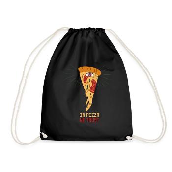 Dans Pizza We Trust Triangle des yeux Illuminati - Sac de sport léger - noir - Devant