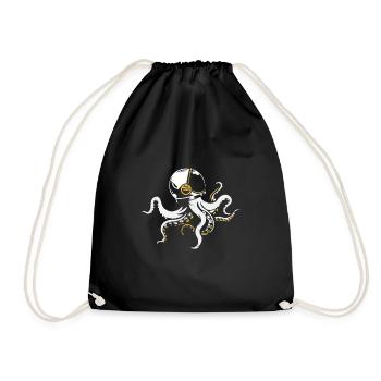 Astronaut moon outer space outer space planet galaxy - Drawstring Bag - black - Front