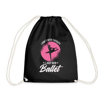 Ballet Ballerina Balletttänzerin Tütü Balettschuhe - Turnbeutel - Schwarz - Vorne