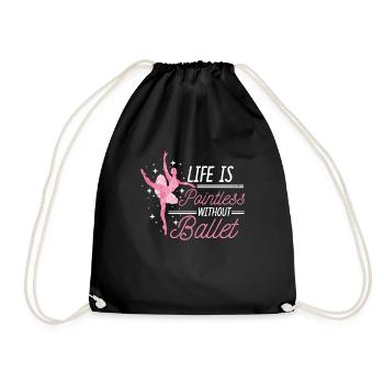 Ballet Ballerina Balletttänzerin Tütü Balettschuhe - Turnbeutel - Schwarz - Vorne