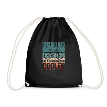 Cyclist Father's Day - Drawstring Bag - black - Front