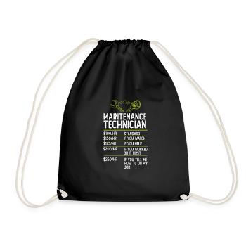 Maintenance Technician Technician Gift Gift Idea - Drawstring Bag - black - Front