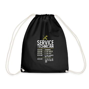 Service Technician Gift Gift Idea - Drawstring Bag - black - Front
