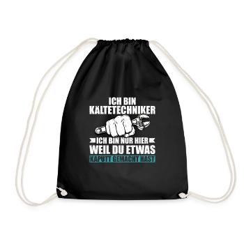 Kältetechniker Geschenk Klimatechniker - Turnbeutel - Schwarz - Vorne