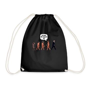 Funny Political Go Back We Messed Up  - Drawstring Bag - black - Front