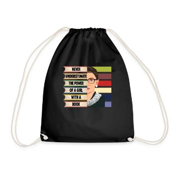 Ruth Bader Ginsburg's Quote Never Estimate The Gir - Drawstring Bag - black - Front