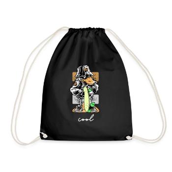 Enfants De Canard Skateboard cool - Sac de sport léger - noir - Devant