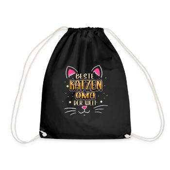 Katze Kätzchen Lustige Sprüche Haustier Geschenk - Turnbeutel - Schwarz - Vorne