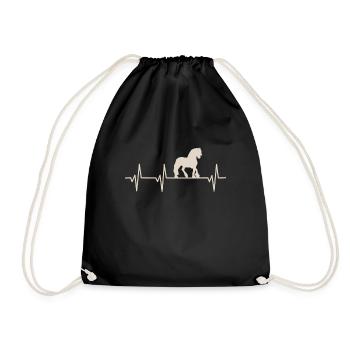 Battements de cœur de cheval frison pour les amateurs de chevaux - Sac de sport léger - noir - Devant