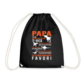 Papa dinosaure cadeau humour - Sac de sport léger - noir - Devant