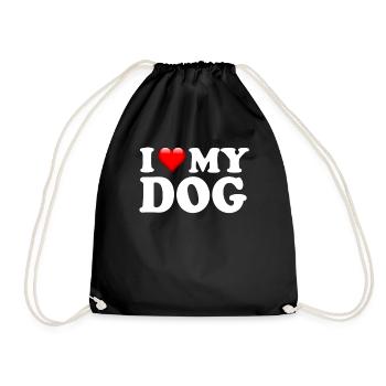 J'AIME MON CHIEN - Sac de sport léger - noir - Devant