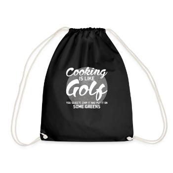 La cuisine est comme le golf - Le chef golfeur cuisine le golf - Sac de sport léger - noir - Devant