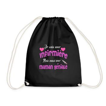 Infirmière et maman - Sac de sport léger - noir - Devant