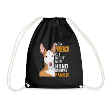 Podenco Hund ist Familie Geschenk - Turnbeutel - Schwarz - Vorne