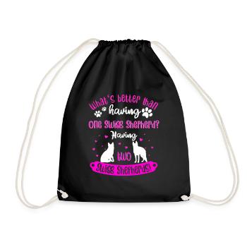 Cadeau drôle de berger suisse - Sac de sport léger - noir - Devant
