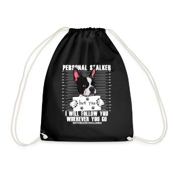 Dessin animé drôle d'amant de chien de Boston Terrier - Sac de sport léger - noir - Devant