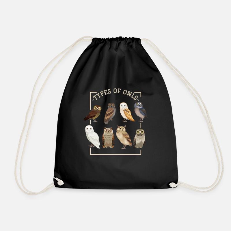 Owl owl - Drawstring Bag - black