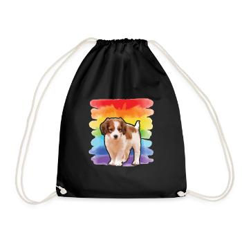 Chiot kooikerhondje - Sac de sport léger - noir - Devant