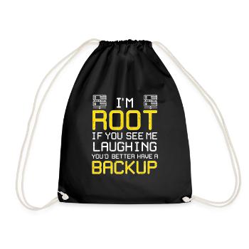 Je suis root, j'ai une sauvegarde - Sac de sport léger - noir - Devant