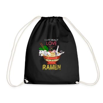Ramen Asiate Japaner Geschenkidee - Turnbeutel - Schwarz - Vorne
