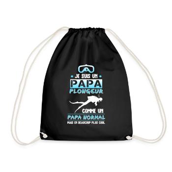 papa plongeur cadeau plongée sous marine - Sac de sport léger - noir - Devant