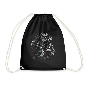 Chat et Lion Tribal - Sac de sport léger - noir - Devant