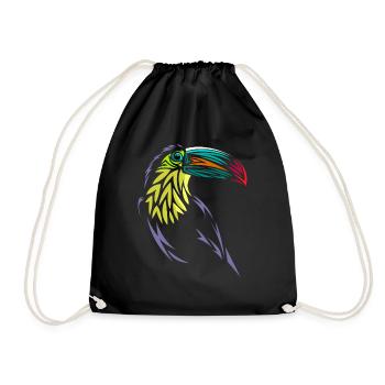 Tribal tucan - Drawstring Bag - black - Front