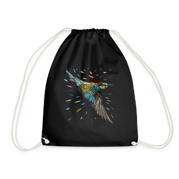 Tribal hummingbird - Drawstring Bag - black - Front